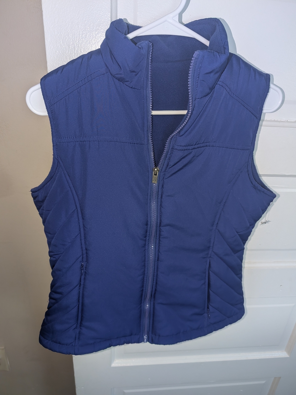 IZOD Women's Royal Blue Fleece Lined Full Zip Puffer Vest Size Small